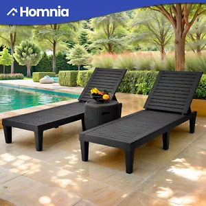 2 PCS Patio Chaise Lounge Beach Chair Adjustable Backrest for Poolside Yard Lawn - Picture 1 of 12