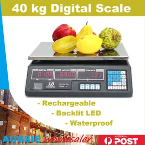 Kitchen Digital Electronic Scale 40KG Shop Weight Scales Food Commercial - Picture 1 of 4