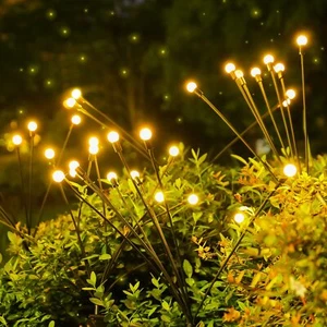 8 LED Solar Firefly Lights 8 Pack Swaying Outdoor Garden Pathway Landscape Decor - Picture 1 of 24