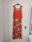 S.Oliver Women's Orange Floral Maxi Dress   100% Cotton Size 18