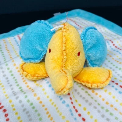 Kids Line Orange Elephant Aqua Blue Baby Lovey Polka Dots Security Blanket - Image 1 of 4