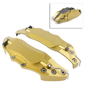 2pcs Car 3D Metal Brake Caliper Covers Universal Front & Rear Large Gold 18''+ - Picture 1 of 3