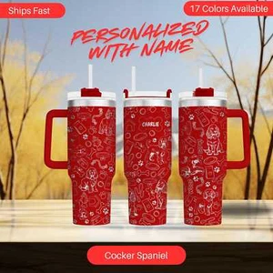40 Unzen Cocker Spaniel Personalisierter Becher - Bild 1 von 10