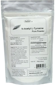 NuSci N-Acetyl L-Tyrosin Pulver 100g (3,52oz) Bioverfügbar Wachsamkeit Muskel  - Bild 1 von 2