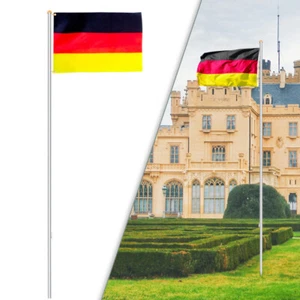 Fahnenmast Fahnenstange Deutschlandflagge Alumast Flaggenmast Fahnenmast 6.5m - Bild 1 von 8