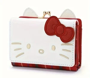 Cartera Corta Hello Kitty Clásica a Cuadros, Regalo Año Nuevo Cumpleaños San Valentín - Imagen 1 de 5