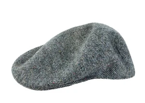 Kangol Design Mens Gray Angora Wool Tweed Flat Galway Cap Hat - Picture 1 of 8