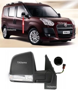 RIGHT ELECTRIC MIRROR WITH TURN INDICATOR FOR FIAT DOBLO 2010-2014 8 PIN - Picture 1 of 6