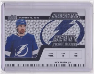 2022-23 UD CREDENTIALS HORIZONTAL DEBUT TICKET /999 NICK PERBIX #127 LIGHTNING - Picture 1 of 2