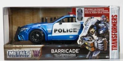 JADA TRANSFORMERS BARRICADE THE LAST KNIGHT CUSTOM POLICE BLUE 1:24 DIECAST #97 - Image 1 of 3