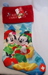 NWT DISNEY CHRISTMAS STOCKING - 17" LONG - MICKEY & MINNIE MOUSE NWT - Picture 1 of 2