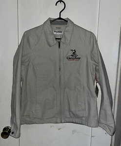 Disney Animation Studios Women Dri Duck Taupe Tan Embroidered Canvas Jacket M - Picture 1 of 7
