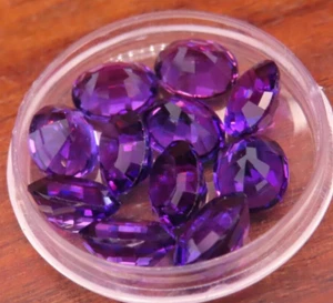 Gem Deep Purple Amethyst Brazil Fine Natural Oval 19.94 CT 9 x 7 mm Lot #815 - Picture 1 of 3