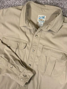 Vintage TravelSmith Button Down Shirt Mens Large Safari Adventure Pocket Aviator - Picture 1 of 5