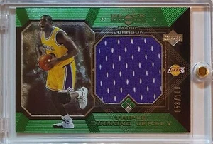 2005 Upper Deck Magic Johnson #PATCH TRIPLE DIAMOND /100 Game Worn Jersey - Rare - Picture 1 of 4