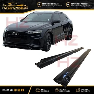 FALDA LATERAL NEGRA BRILLANTE EXTENSIÓN HOJA PARA AUDI Q8 S LINE SQ8 2019 + KIT DE CARROCERÍA - Imagen 1 de 6