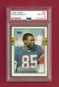 1989 TOPPS #54 CHRIS BURKETT PSA 8 NM-MINT POP 3 ONLY 16 HIGHER BUFFALO BILLS - Picture 1 of 1