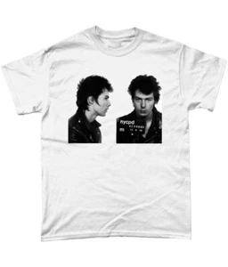 Sid Vicious Police Photo T Shirt Sex Pistols - Imagen 1 de 3