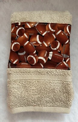 Toalla de mano de felpa Time for football - bronceada - acento hecha a mano Foto 1 de 2