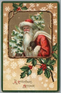 POSTAL ANTIGUA MENSAJE DE SANTA NAVIDAD - Imagen 1 de 2