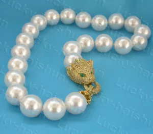 AAA Selectable 19" 14mm 16mm 18mm round white south sea shell pearls necklace - Picture 1 of 6
