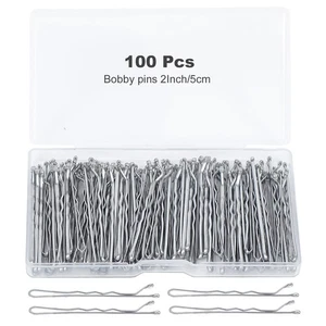 100PCS Silver Bobby Pins Hair Clips for Women Girls Kids with Storage Box - Picture 1 of 3