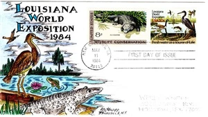 #2086 Louisiana World Expo Dorothy Knapp Hand Painted 1984 FDC Unlisted - Picture 1 of 2