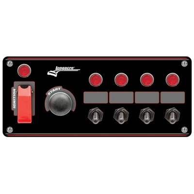 Longacre 44869 Flip-up Start / Ignition panel w/ 4 acc & pilot lights - Image 1 of 4