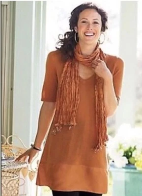 Blusa túnica XL Soft Surroundings mezcla lino y seda bosque hadas look por capas Foto 1 de 4