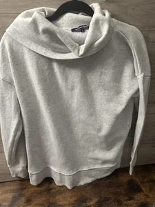 Women’s Ocean Drive Grey Cowl Neck Sweatshirt Size Small Oversized Sweater - Picture 1 of 4