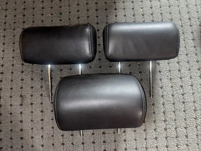 07 08 09 Hyundai Santa Fe Rear 2nd Row Headrest Head Rest Set of 3 Black Leather - Image 1 of 2