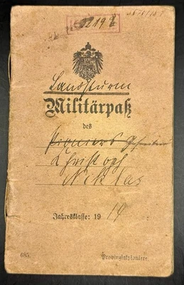 WWI German Army Militärpass Militarpass - Wounded 1916 & Iron Cross II - Image 1 of 4