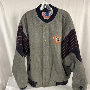 Chaqueta de bombardero Starter Chicago Bears años 80 lana guión cola barrido para hombre XL NFL - Imagen 1 de 20