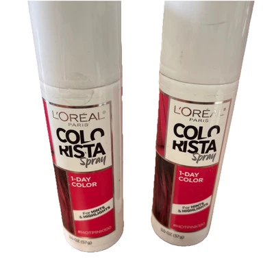 Loreal COLORISTA Spray 1-day temporary hair color #HOTPINK100. 2 Pk - Image 1 of 3