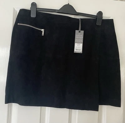 Mint Velvet New Black Suede Mini Skirt, 18 - Image 1 of 4