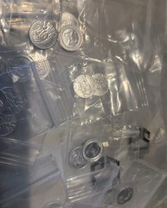 40x Silver Bullion Rounds Bars .999 Fine (Estate Lot) + 16 Gold Flakes Vials - Picture 1 of 9