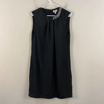 3.1 Phillip Lim Women Medium Dress Black Knit Bead Neck Zipper Sleeveless 8338 - Image 1 of 4