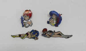 Vintage Lot 4 Pins THE DIRTY PAIR KEI & YURI Japanese Anime Manga CM4622 - Picture 1 of 3