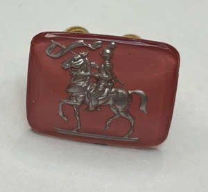 Vintage großer Intaglio "Knight Rider" Glas Kamee Ring - 1950er... - Bild 1 von 2