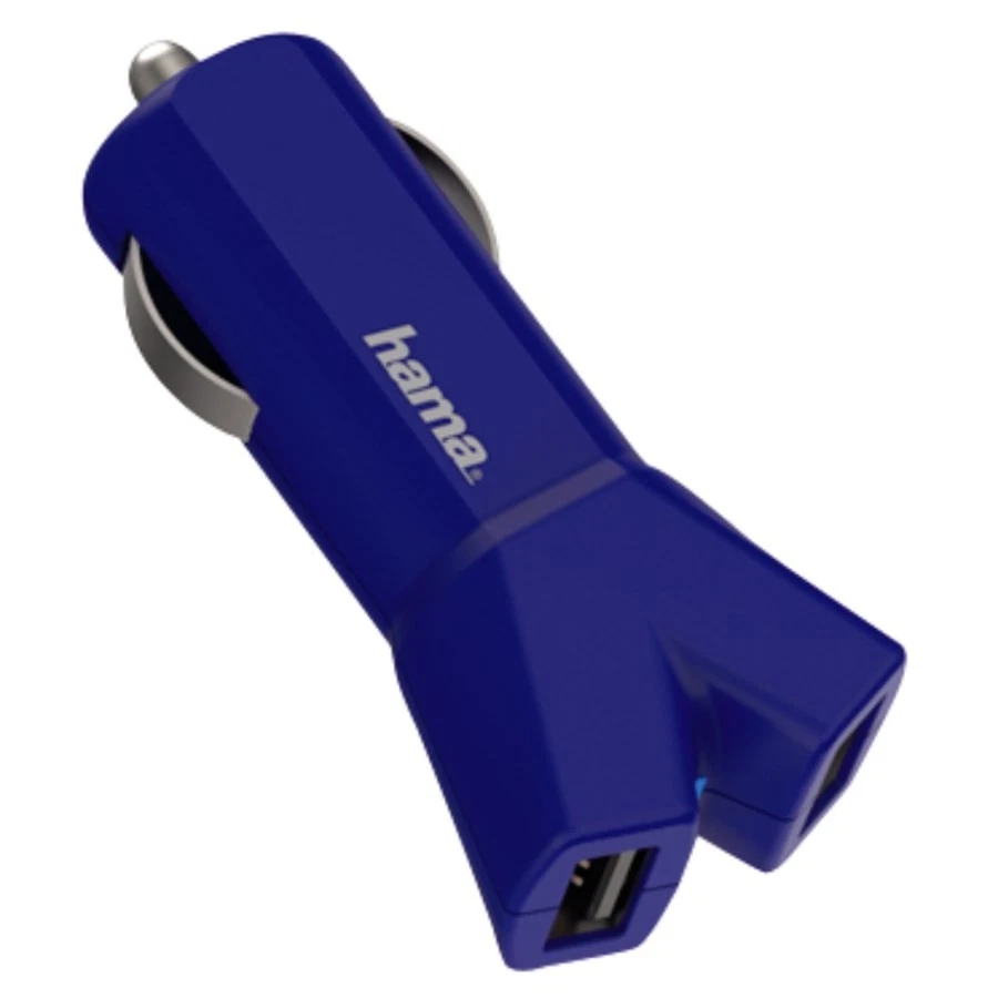 Dual USB-Ladeadapter HAMA 2-fach 3 4 A blau