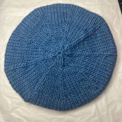 Boina Hecha a Mano 100% Lana Gorra Azul Vintage Y2K Retro Chic Dinero Antiguo Foto 1 de 4