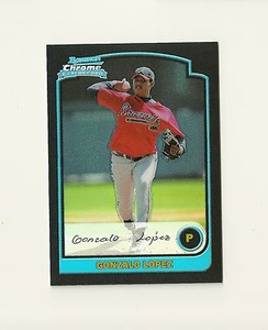 2003 Bowman Chrome Blue Refractors #250 Gonzalo Lopez Atlanta Braves