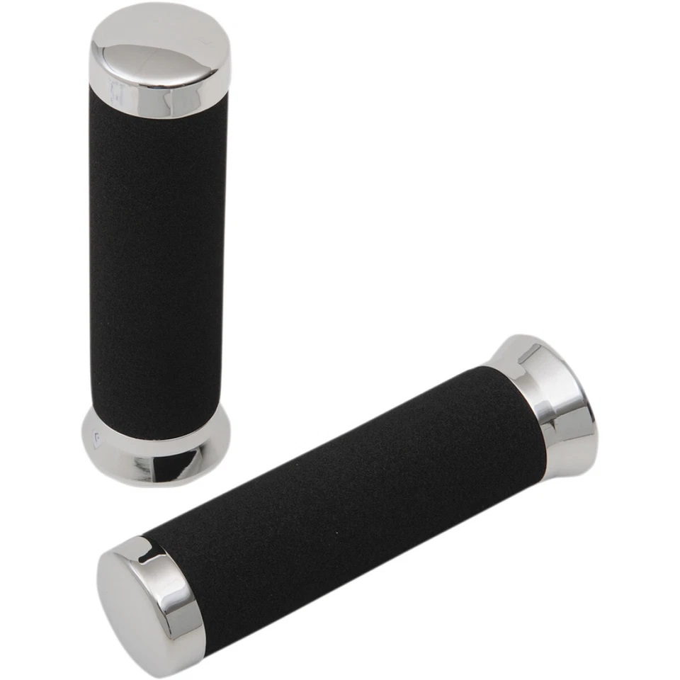 Parts Unlimited 1" Cruiser Black/Chrome Handlebar Grips (1806-10-015) - Изображение 1 из 1
