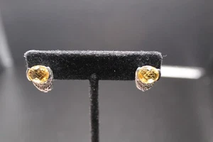 Judith Ripka Beautiful Sterling Silver Citrine Pierced J-hoop Earrings - Imagen 1 de 3