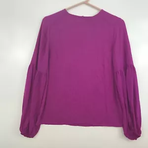 Mossimo Juniors Größe XS Fuchsia rosa lila Pullover geschwollene Langarmbluse - Bild 1 von 5