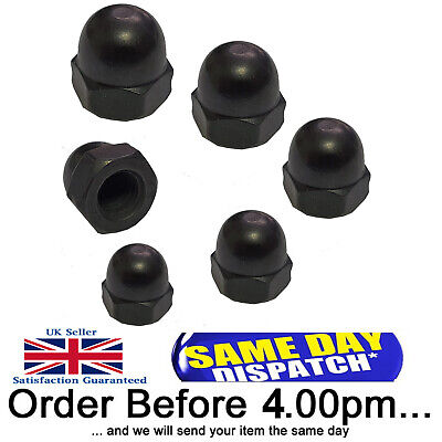 Black Stainless Steel Dome Cap Nuts M3, M4, M5, M6, M8, M10 • 9.50£