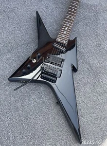 Left Hand Special Shaped Black Electric Guitar 24 Frets Double Shake SH Pickups - Picture 1 of 6