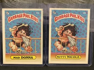 1985 Topps Garbage Pail Kids Mad Donna #50a Nutty Nicole #50b GPK Series 2 - Picture 1 of 2