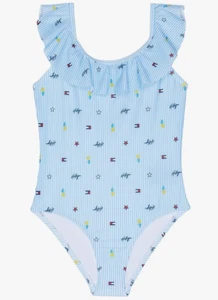 Tommy Hilfiger Kids Ithaca Icon One-Piece Swimsuit UPF 50+ Sun Protection Size 5 - Picture 1 of 5