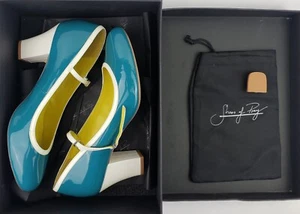 Shoes Of Prey Women's Aquamarine & White Mary Jane pumps. 40.5 US.9 - Picture 1 of 6